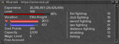 Signature for player Kharsek