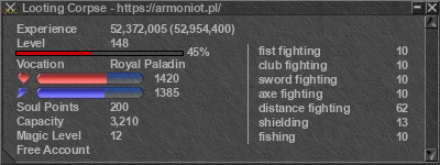 Signature for player Looting Corpse