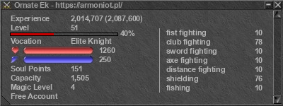 Signature for player Ornate Ek